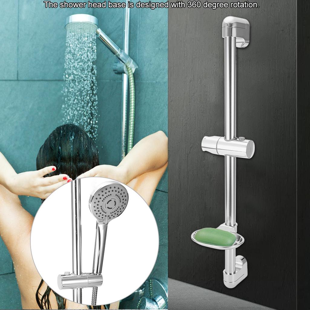 Stainless Steel Lifting Handhold Shower Head Holder Bracket with Soap Box G1/2