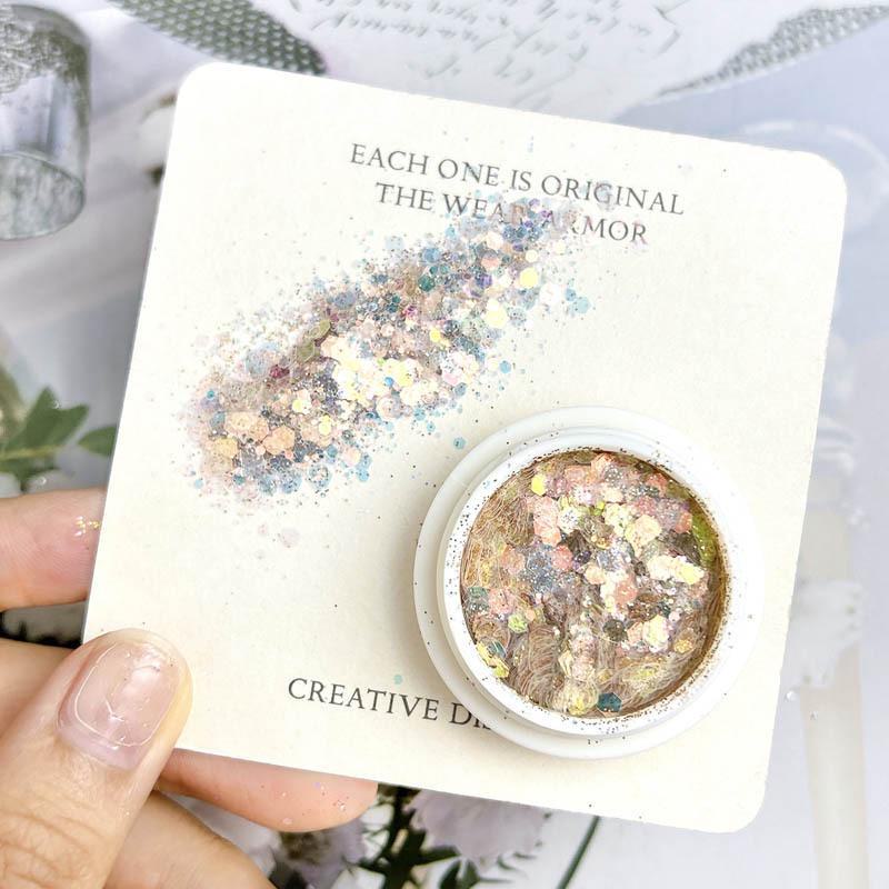 Блестки для дизайна ногтей Fairy Eyes - Сетчатый красный градиентный глиттер - Корейские крупные блестки - Макияж глаз - Дизайн ногтей