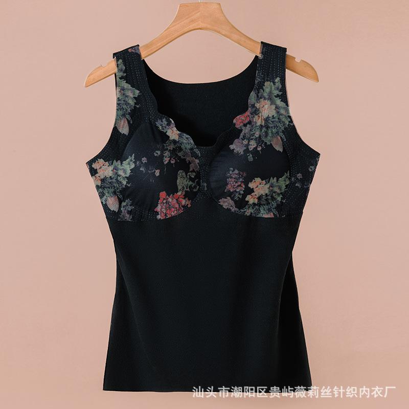 Новый с нагрудными накладками, бархатным нижним бельем, утолщенным верхом, женский облегающий и бесшовный согревающий немецкий бархатный терможилет, женский