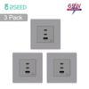 BSEED EU Настенная розетка с двойным портом USB Type-C 65 Вт для быстрой зарядки телефона и ноутбука Матовая пластиковая рамка 1/2/3/4 шт.