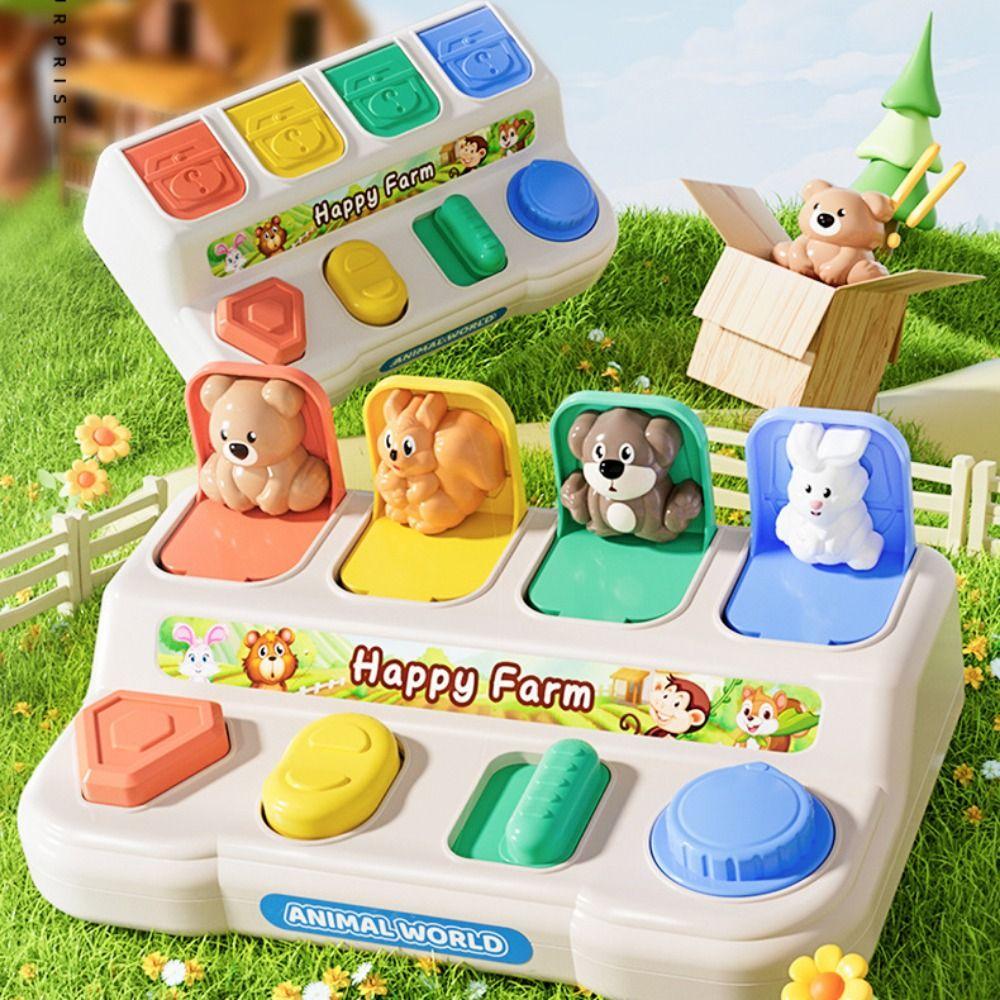 Cartoon Animals Interactive Animal Toy Box Montessori Animal Sensory Toy Children