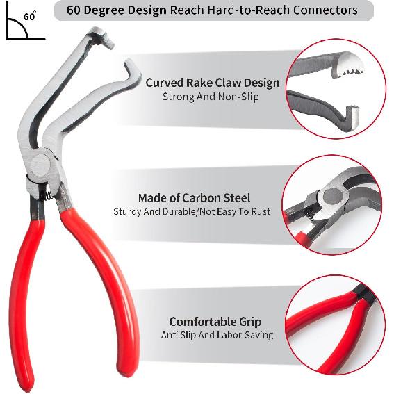 2 PCS Electrical Disconnect Pliers For Cars, 60 Degree Automotive Electrical Connector Pliers And Electrical Connector Separator Tool