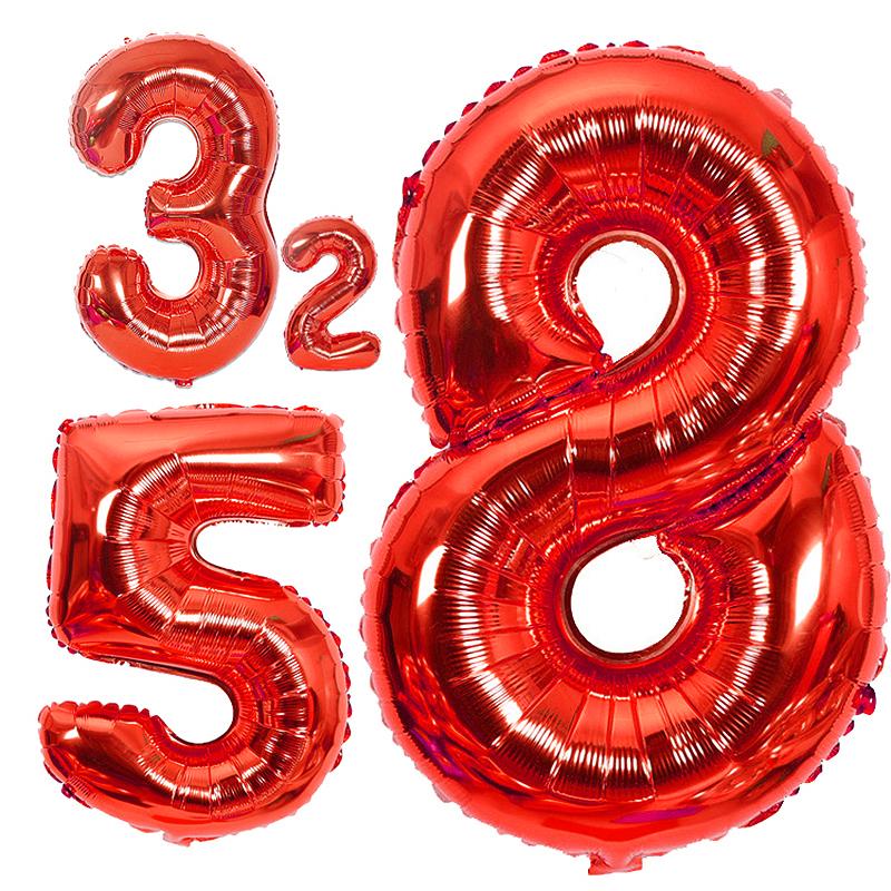 40Inch Rainbow Number 0-9 Foil Balloons Happy Birthday Wedding Party Decoration Adult Colorful Helium Balloon Globos Kids Gift