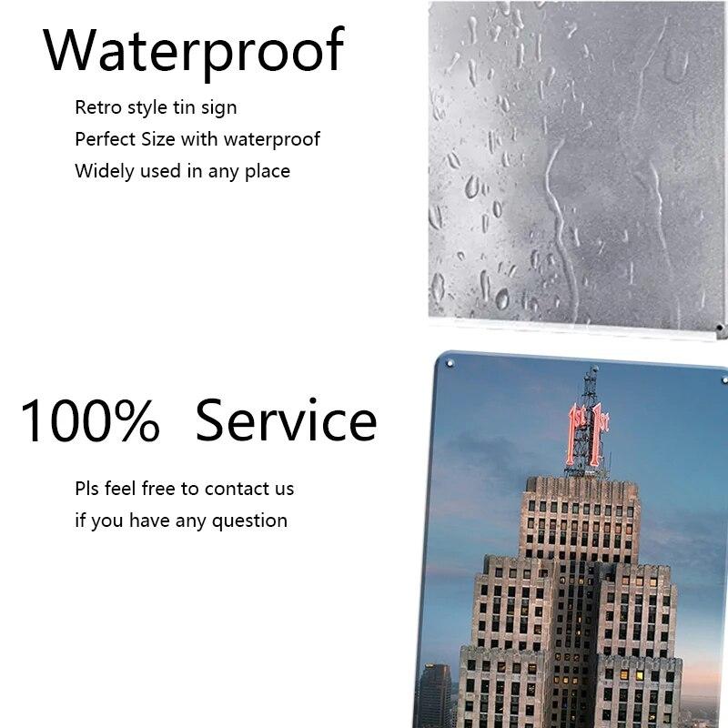 Beautiful City Landmarks Retro Posters Paris Dubai Building View Metal Tin Sign Living Room Bedroom Home Decorative Art Painting