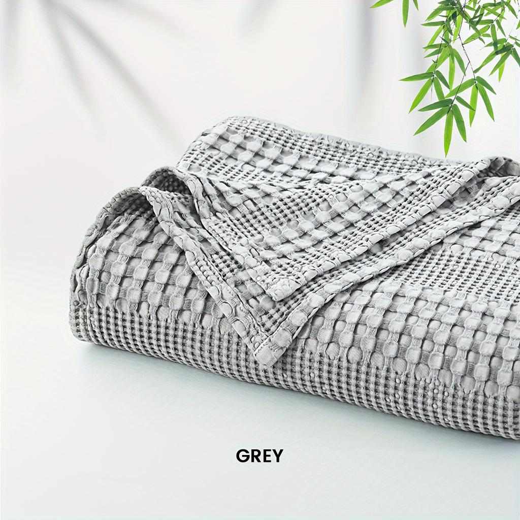 1 шт. Вафельное одеяло из бамбука и хлопка - легкое дышащее одеяло для тех, кто любит поспать в жару, кровать, диван и софу