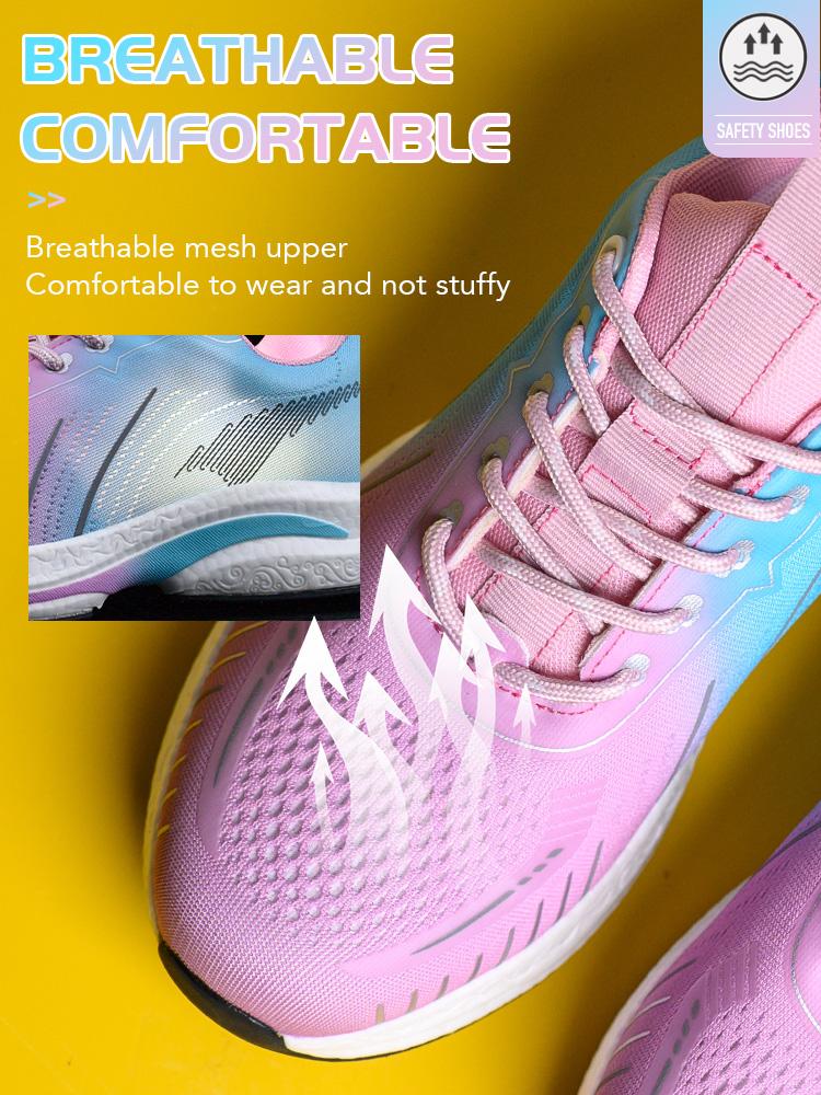 Легкая рабочая защитная обувь, женская обувь со стальным носком, дышащие рабочие кроссовки, неразрушимые защитные женские защитные ботинки
