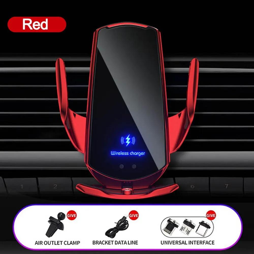 Smart Sensor 15W Беспроводное автомобильное зарядное устройство Автоматический зажимной держатель для iPhone и Qi Android Watch зарядное устройство Oneplus зарядное устройство Carregador S