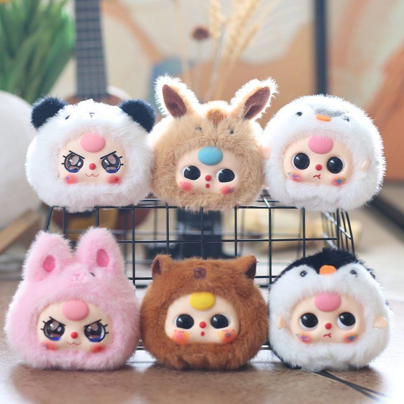 Plush Baby Three Toy Keychain Pp Cotton Stuffed Cute Backpack Gift Accessory