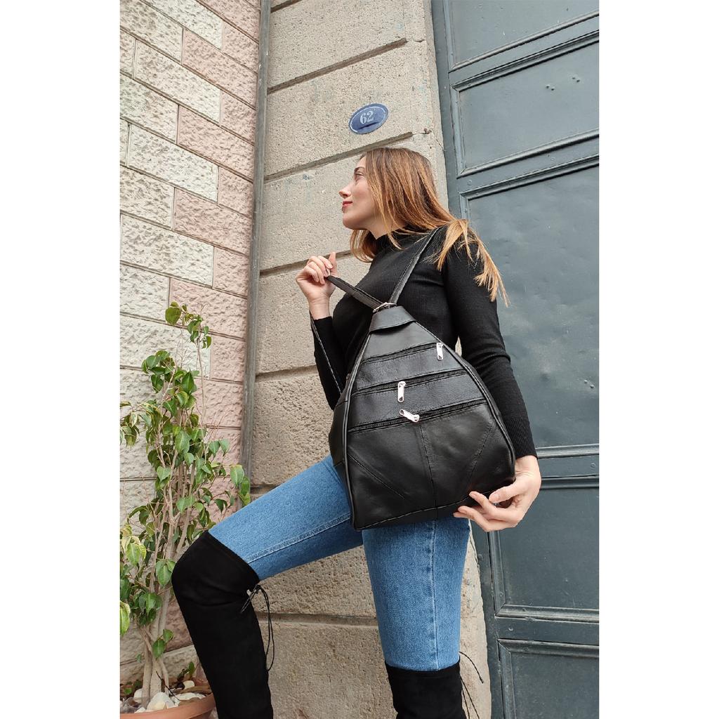 Бордово-красный рюкзак из натуральной кожи Monkey Model