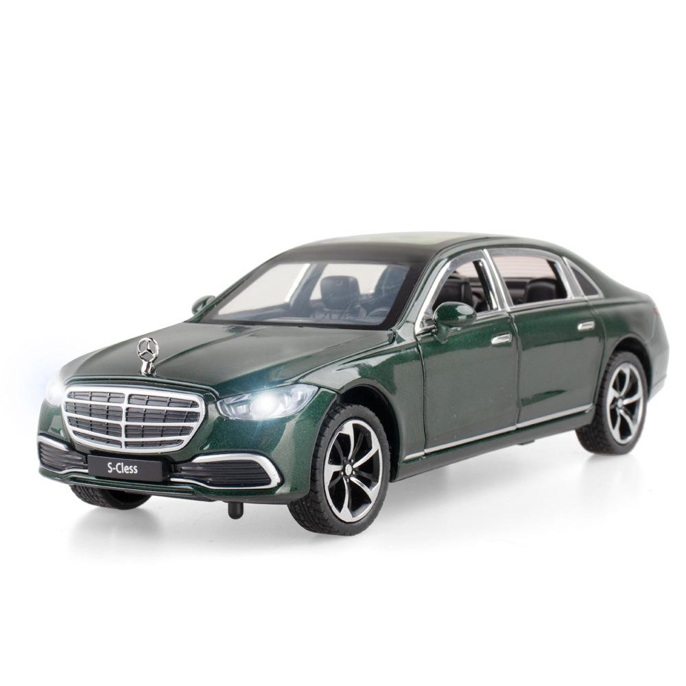 1:24 Scale Simulation S400L Alloy Car Model Sound and Light, Pull Back Toy Car Collection Boys Collection Decoration Gift