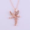 Ожерелье с подвеской в виде крыла девушки-ангела, блестящие стразы, инкрустированные подвеской, не выцветающие, яркие