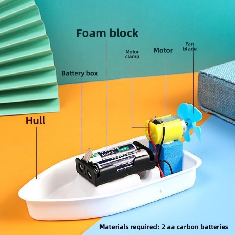 Self Made Electric Boat Assembly Material Set Children Educational Toys For Kids Science Learning And Creativity