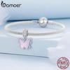 Bamoer 925 Sterling Silver Romantic Lace Butterfly Charms Pendant for Women Bracelet Bangle DIY Jewelry