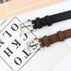 Genuine leather pin buckle women's belt - unisex, durable, top grain cowhide waist belt