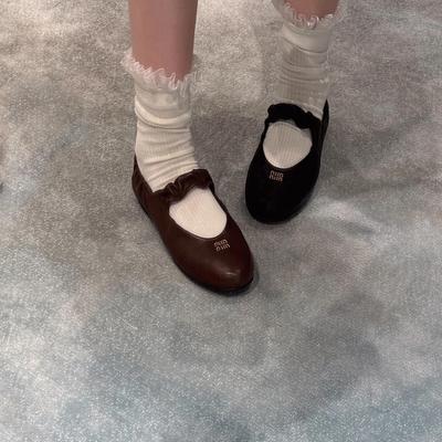 Версия из овчины~ кожаные туфли-лодочки с круглым носком на плоской подошве, женские туфли Мэри Джейн на мягкой подошве, маленькие кожаные туфли, туфли-лодочки