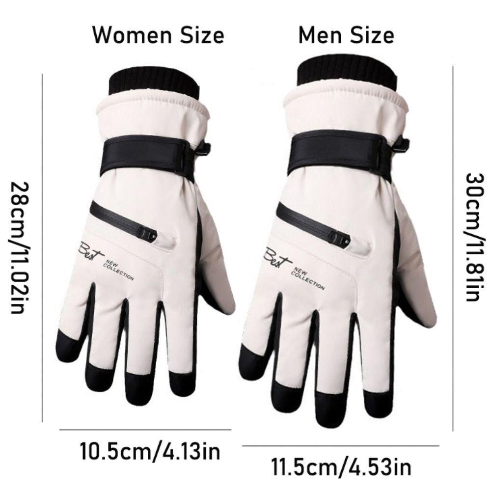 Thicken Ski Gloves Full Finger Winter Warm Gloves Non-slip Touchscreen Gloves Protective Gears