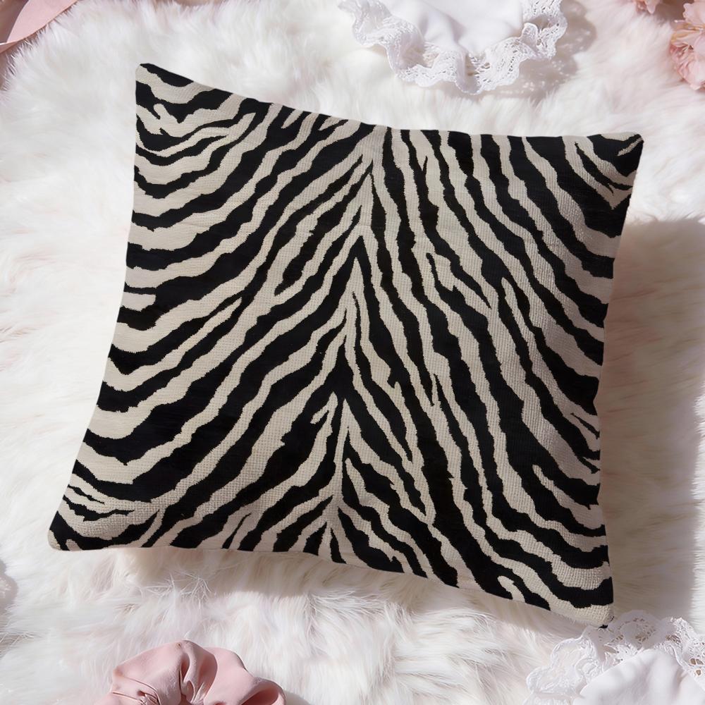 Zebra Texture Cushion Cover Premium Comfort Reversible Pillow Cove Two in One Design for Any Room Car Interior