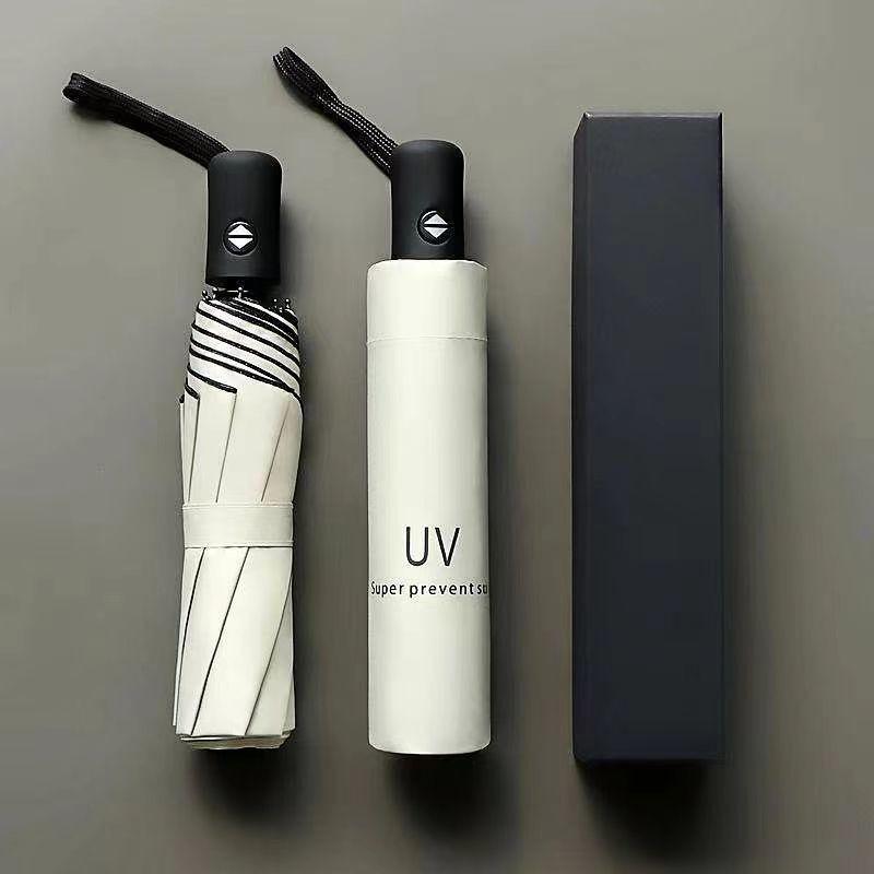 Корейский автоматический складной зонт двойного назначения для студенток — защита от солнца и дождя, устойчивость к УФ-излучению, большой размер.