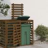Bin Shelter Extension On Wheels Honey Brown Pine Wood