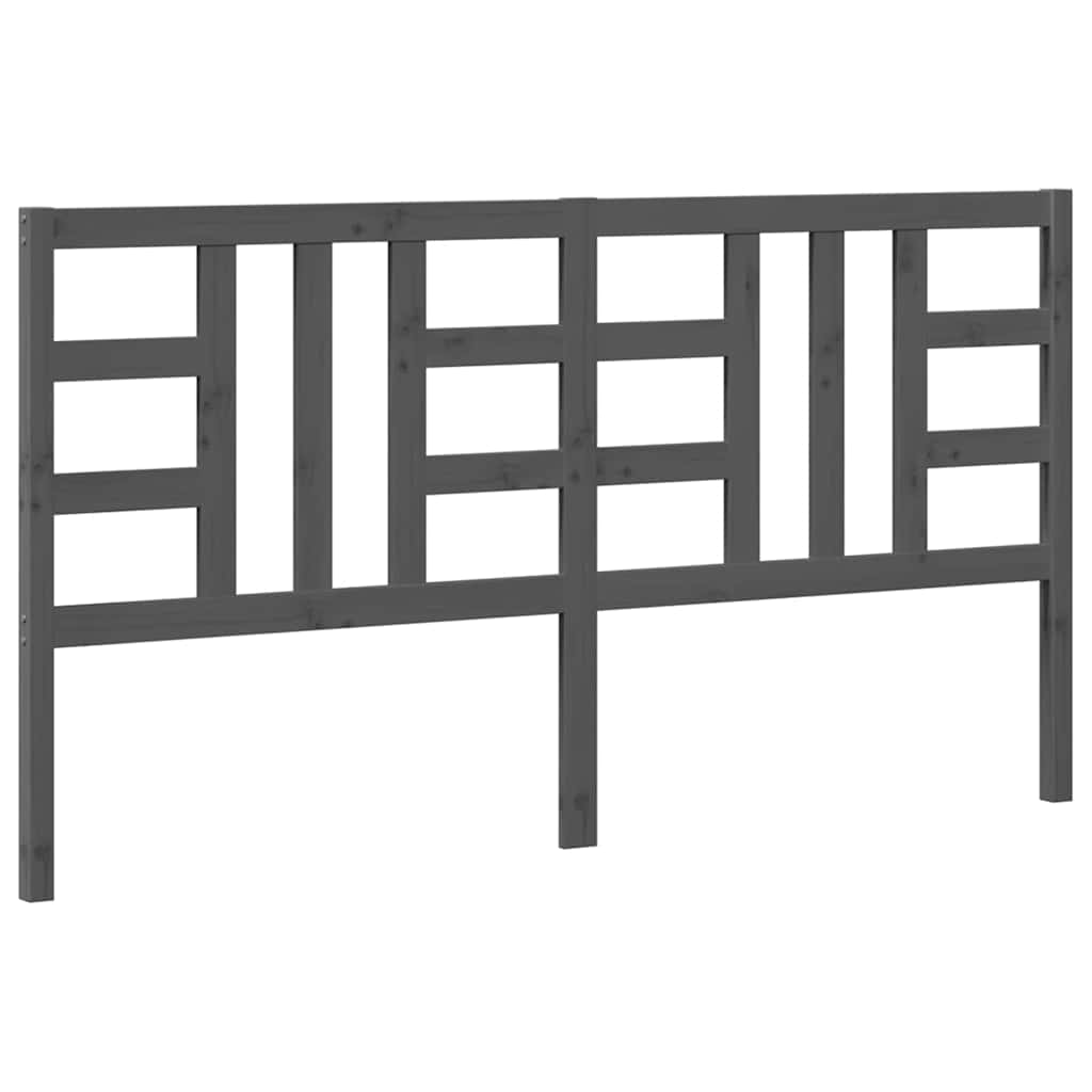 Headboard Gray 186 x 4 x 100 cm Solid Pine Wood