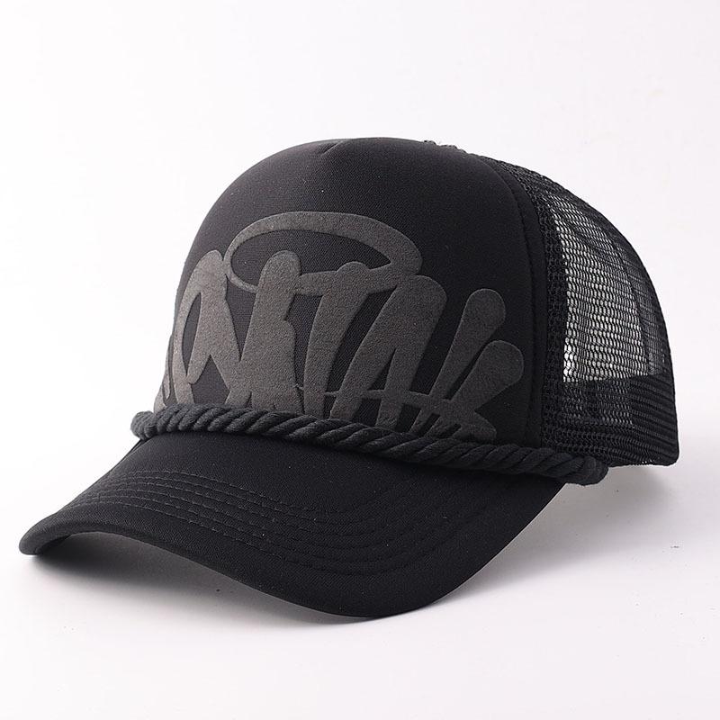 New foam thick rope baseball cap mesh hip hop print truck cap summer hat