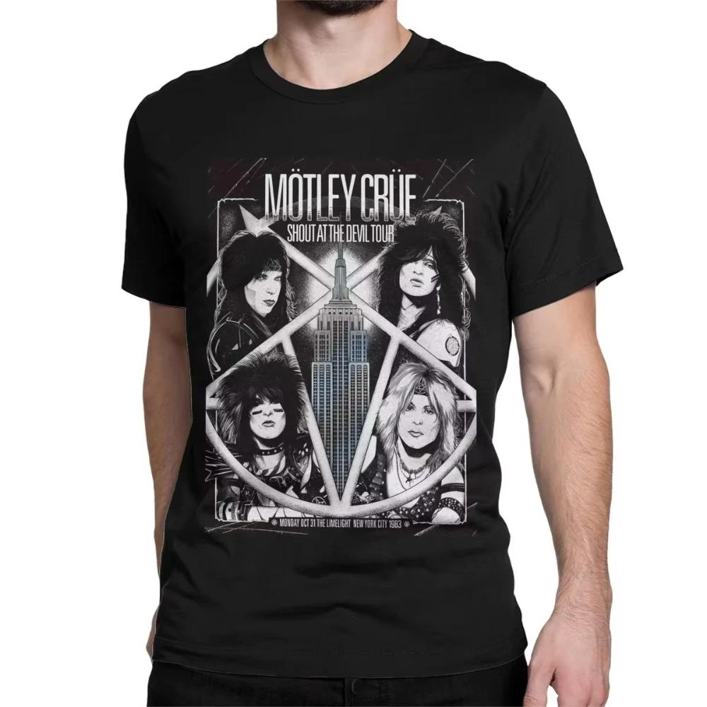 Men Women Motleys Girls Music Cotton T Shirt Crue Metal Band Cotton Clothes Leisure Short Sleeve Round Collar Tees Gift TShirts
