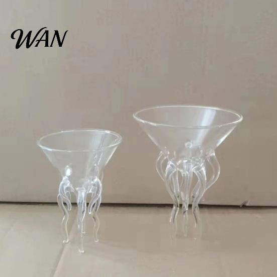 Multi-functional Glass Octopus Tentacle Wine Goblets, Jellyfish Shape Cocktail Glass, Artistic Stemware for Celebration Drinkware Wine, Cool