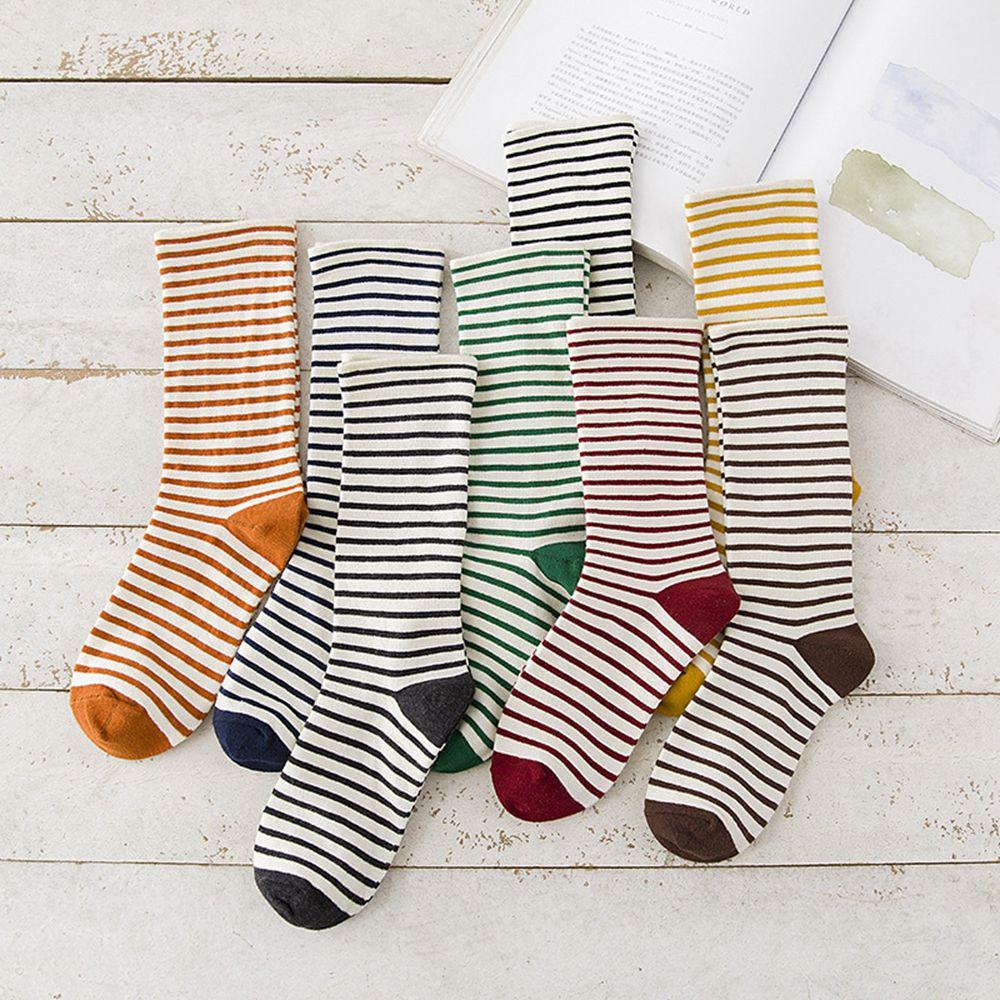 Gifts Winter Warm Ankle Cotton Striped Socks Knit Elastic Hosiery