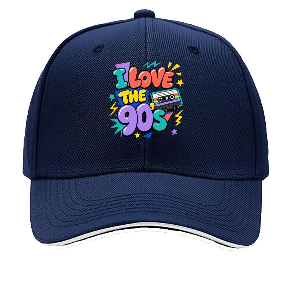 Retro Love The Nineties Cassette Bur Sandwich Baseball Cap Sun Cap Outdoor Workouts Hat