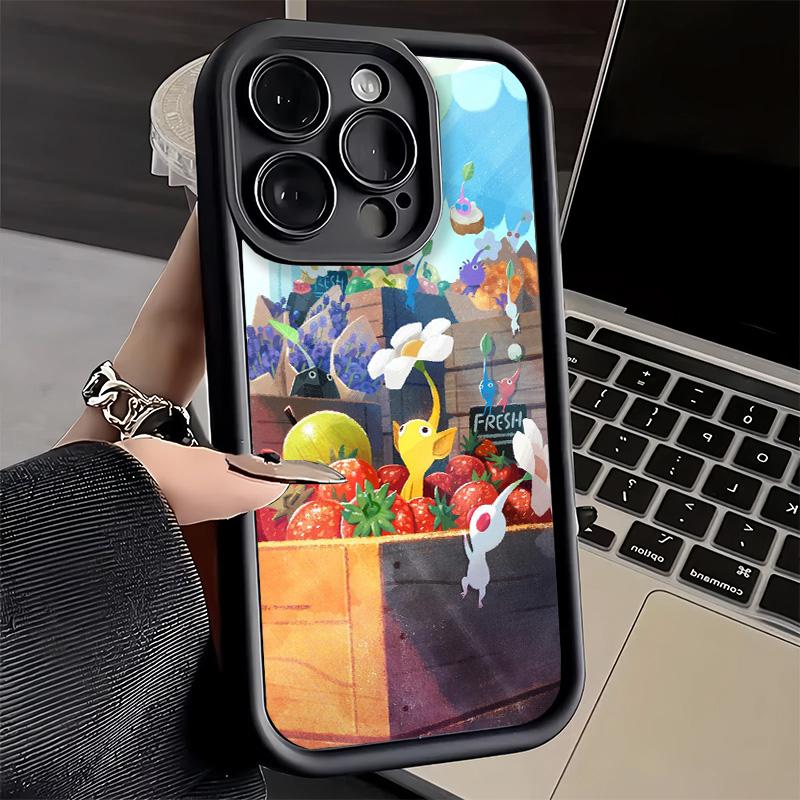 Phone Case for iPhone 17 Air 16E 15 16 Pro Max P-Pikmins Cute Game Cover 14 Plus 13 12 Mini Soft Shell Silicone Fundas