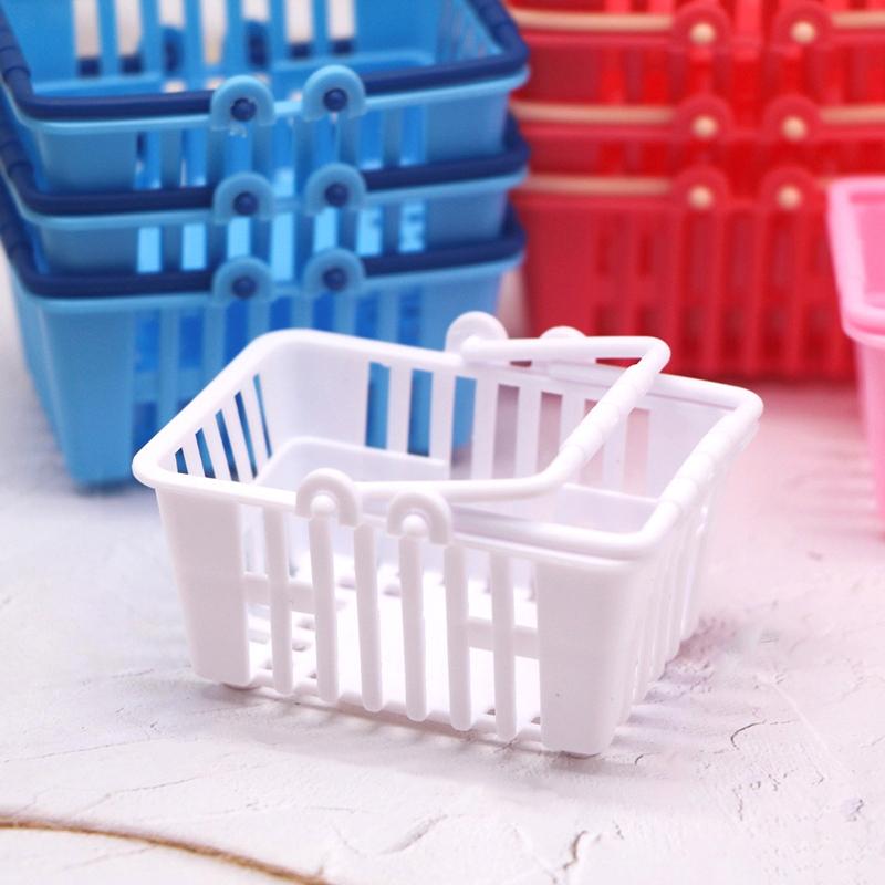 5Pcs 1:12 Dollhouse Miniature Supermarket Shopping Basket Food Basket Model Kitchen Decor Toy Doll House Accessories
