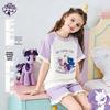 Хлопковый комплект пижамы с коротким рукавом и шортами для девочек My Little Pony