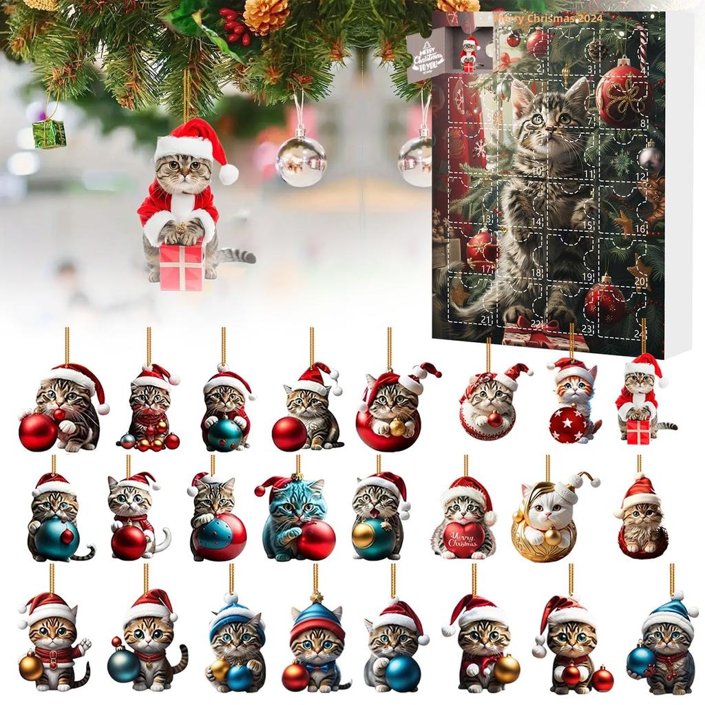 Home Decor 2024 Holiday Advent Calendar Advent Calendar Collectible 2D Funny Animal Set Commemorative Collectible Home Decor