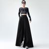 Костюм Брюки клеш Женские Осенние Повседневные брюки с высокой посадкой Женские Осенние Свободные брюки с заниженной талией