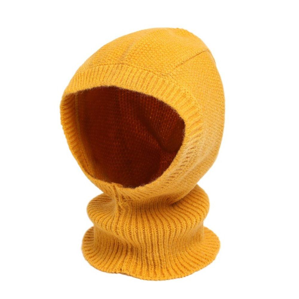 Woolen Balaclava Hat Windproof Neck Collar Beanies Cap Casual Knitted Hooded Cap Male/Female