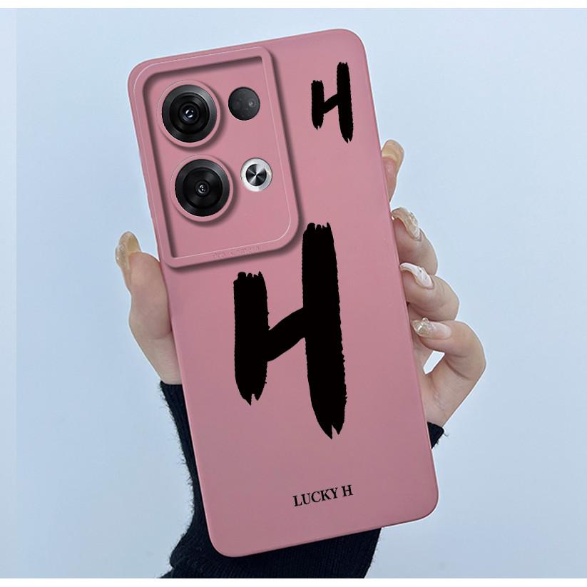 Для OPPO Reno 8 Pro 5G Reno8 Reno8 Pro Plus Ударопрочный Чехол для Телефона Счастливая Первая Буква Чехол Силиконовый Мягкий Матовый Задняя Крышка