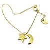 [P8286] - Handcrafted Gold 'Clair De Lune' Steel Bracelet (moon - Star) - Moon 9x5 Mm - Star 9 Mm