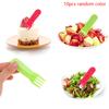 10Pcs Plastic Fruit Fork Mini Cartoon Fruit Fork Snack Cake Dessert Food Pick