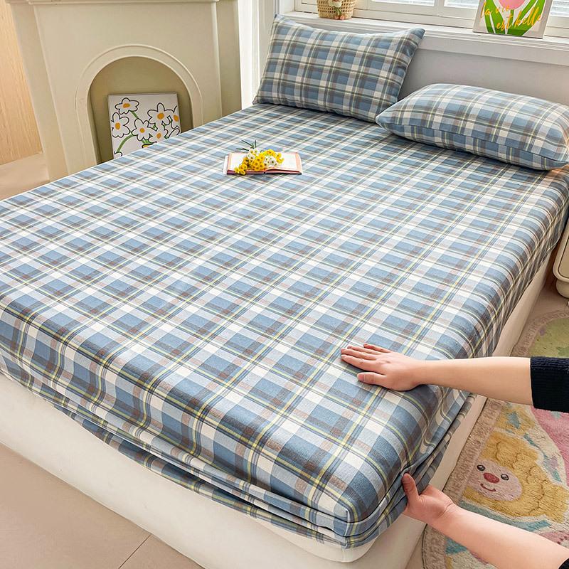 Cotton Bed Sheet on Elastic Cute Printed Mattress Cover for Kids Cartoon Pure Cotton Bed Linen (without Pillowcase)