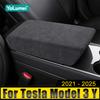 For Tesla Model 3 Y 2021 2022 2023 2024 2025 Car Center Console Armrest Box Protect Decoration Cover Trim Sticker Case