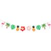 Summer Beach Party Decor Pineapple Flamingo Flower Banner Tropical Bird Aloha Sun Garlands Happy Hawaiian Party Decors Banner