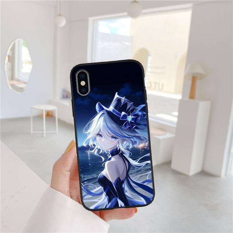 LO48 Genshin Impact Фурина Этер Мягкий силиконовый чехол для телефона для iPhone 16 15 14 13 12 Pro Max Plus Mini