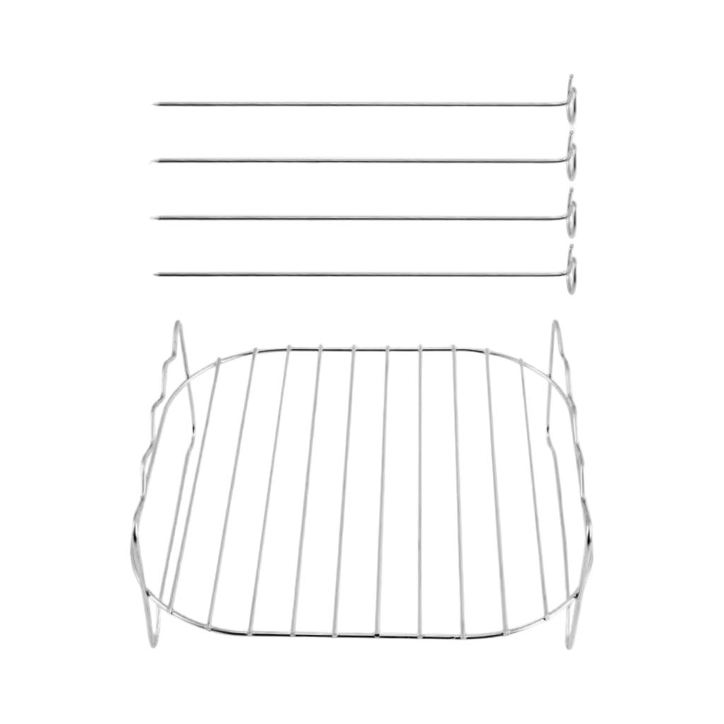 Stainless Steel Grill With Skewers And Barbecue Accessories