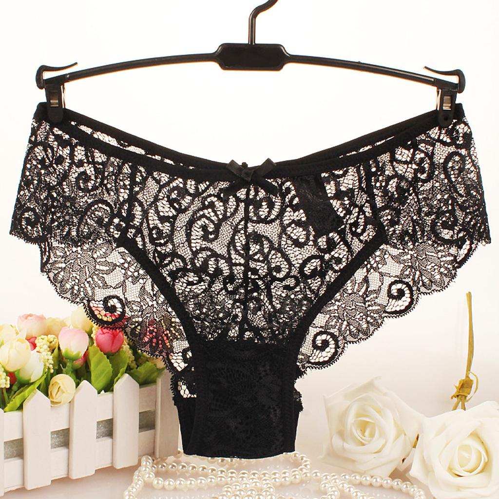 Ladies Sexy Underwear Mid-Waist Lace Briefs Sexy Panties
