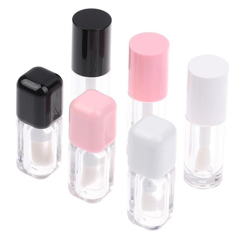 6Ml Empty Transparent Lip Gloss Tubes Big Brush Plastic Lip Balm Tube Lipstick Mini Sample Cosmetic Container Sample Bottle