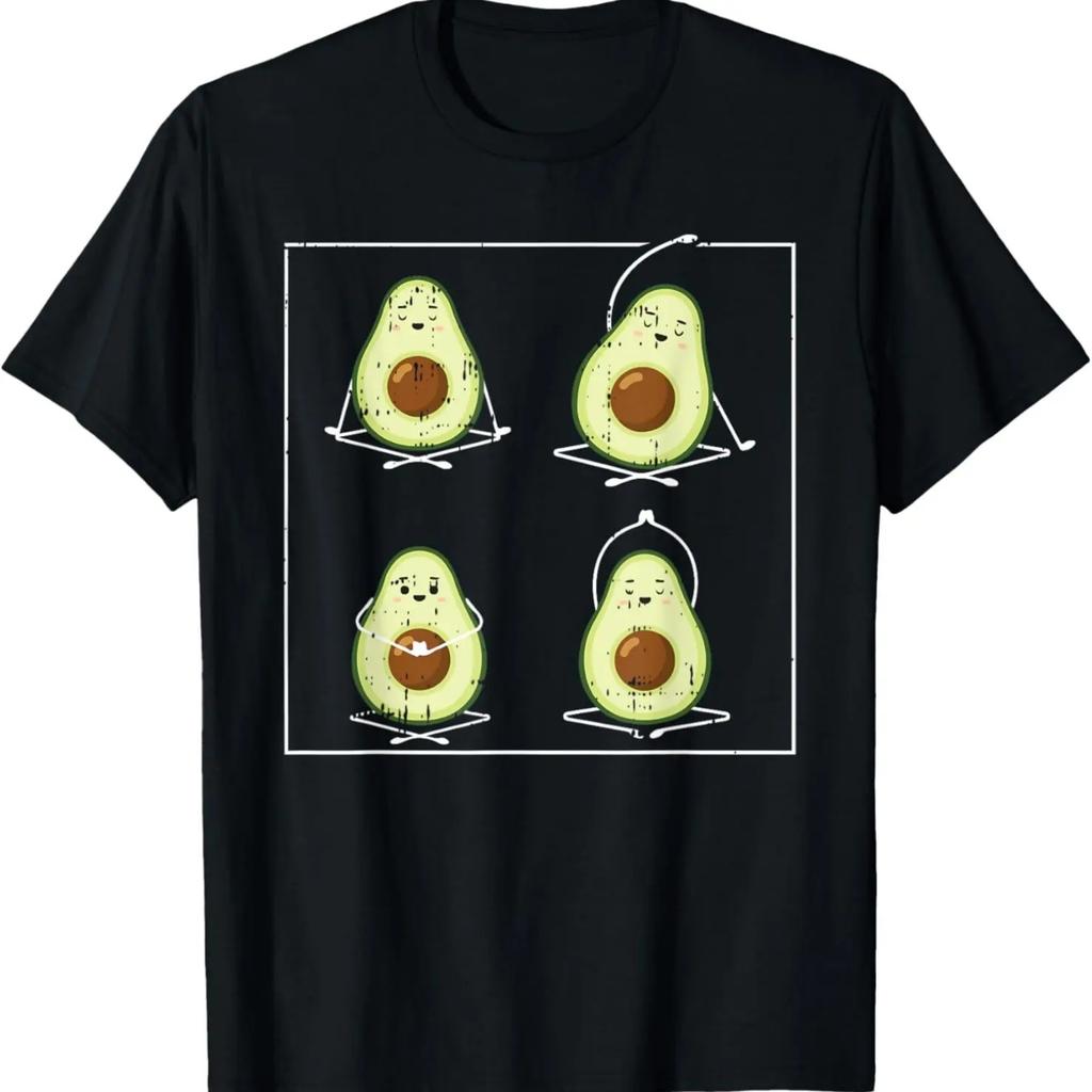 Avocado Yoga Pose Kawaii Cartoon Fruit Funny Food lover Gift T-Shirt
