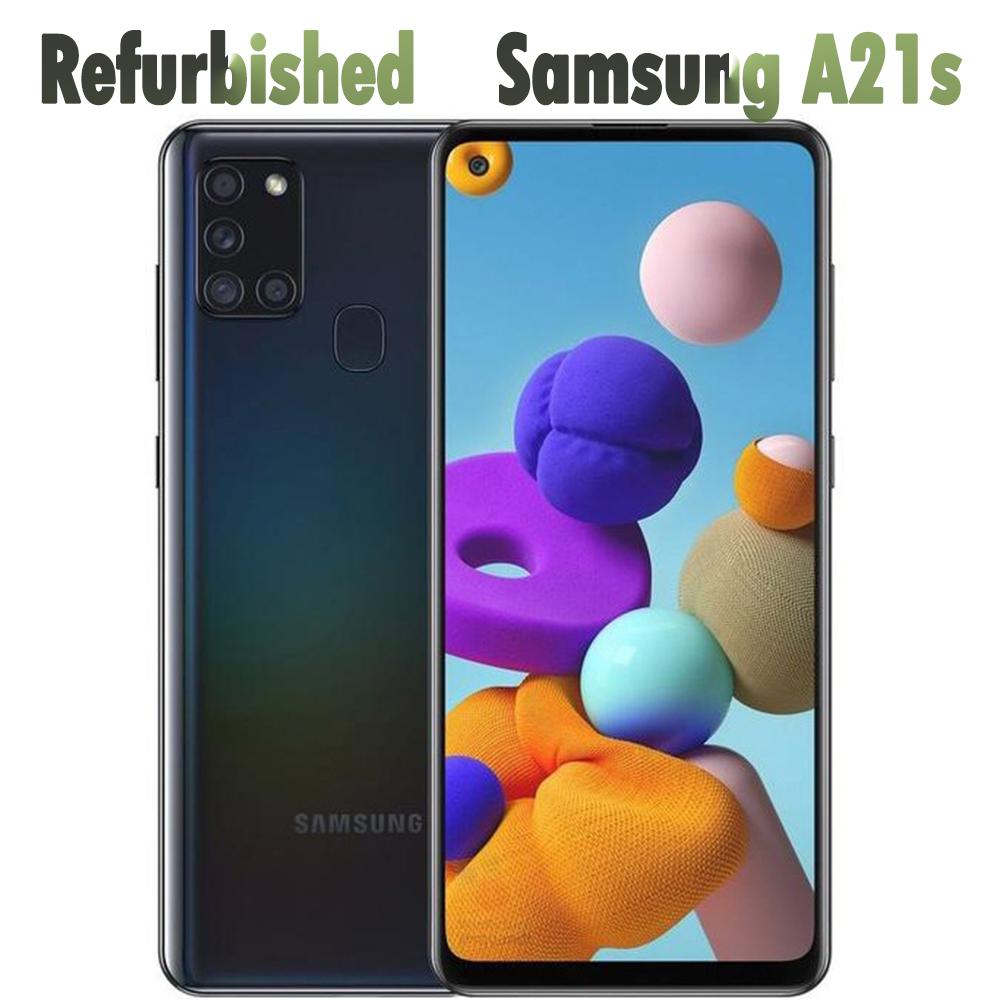 Восстановленный Оригинальный Samsung Galaxy A21s A217F 3 ГБ ОЗУ 32 ГБ ПЗУ Мобильный телефон с одной SIM/двумя SIM-картами