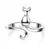 Silver Women's Adjustable Ring Universal Kitty Tail Beautiful Fashionable