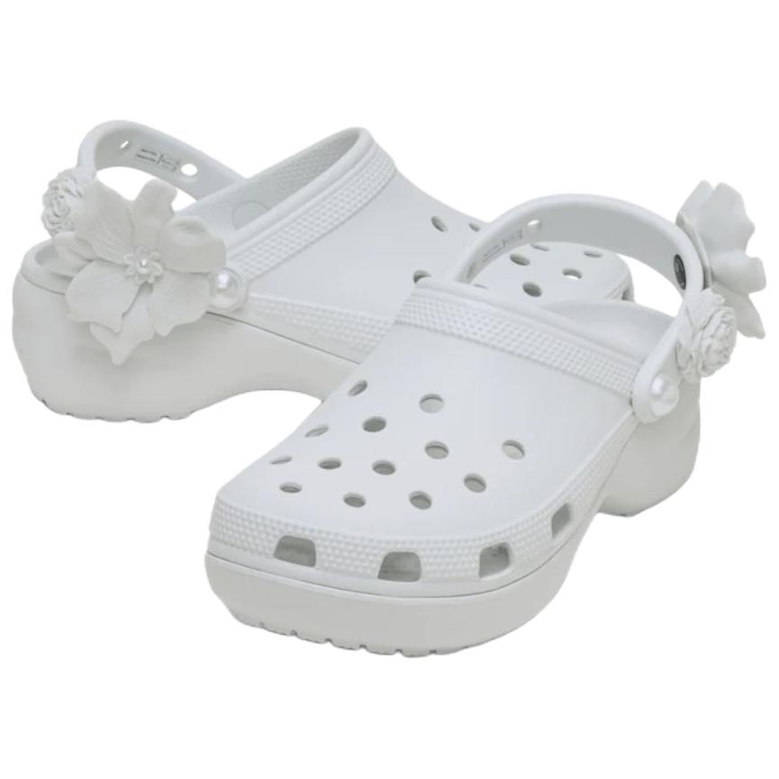 Crocs Classic Platform Bouquet Clog Women Clogs White 211292-1NK