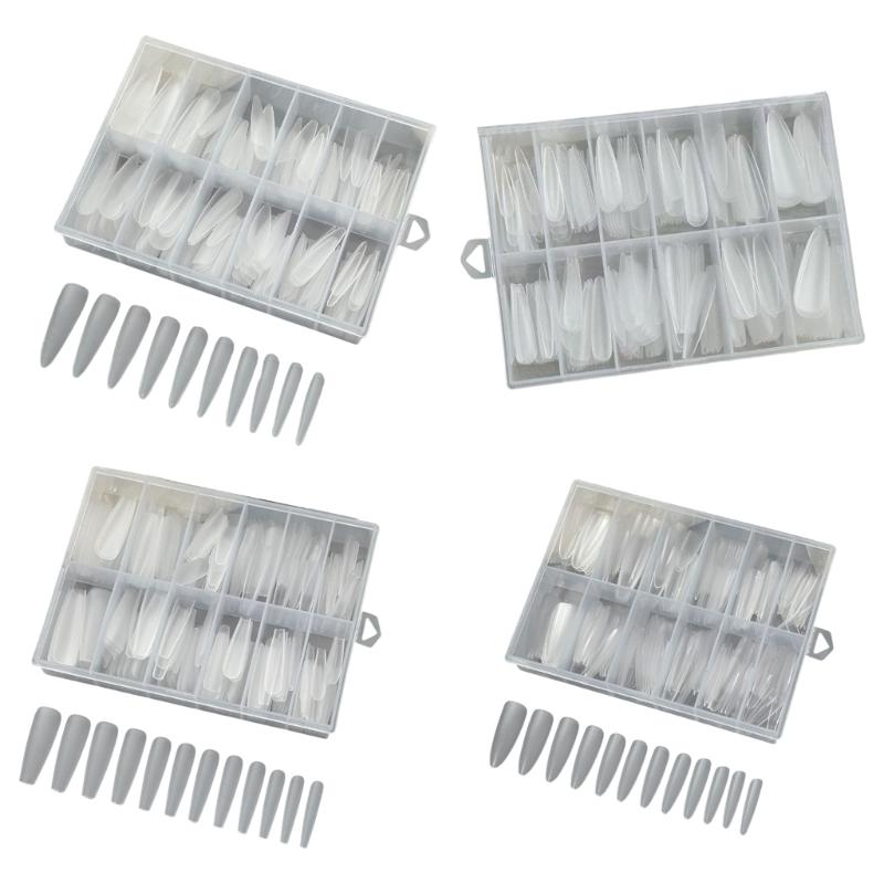 240 Pcs Clear False Nail Tips Full Cover Stick on Nail Press On Nail Artificial Nail Extras Long Nail Tips